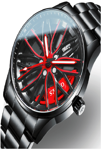 OLEVS Hip Hop Car Wheel Watch Red